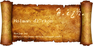 Holman Árkos névjegykártya
